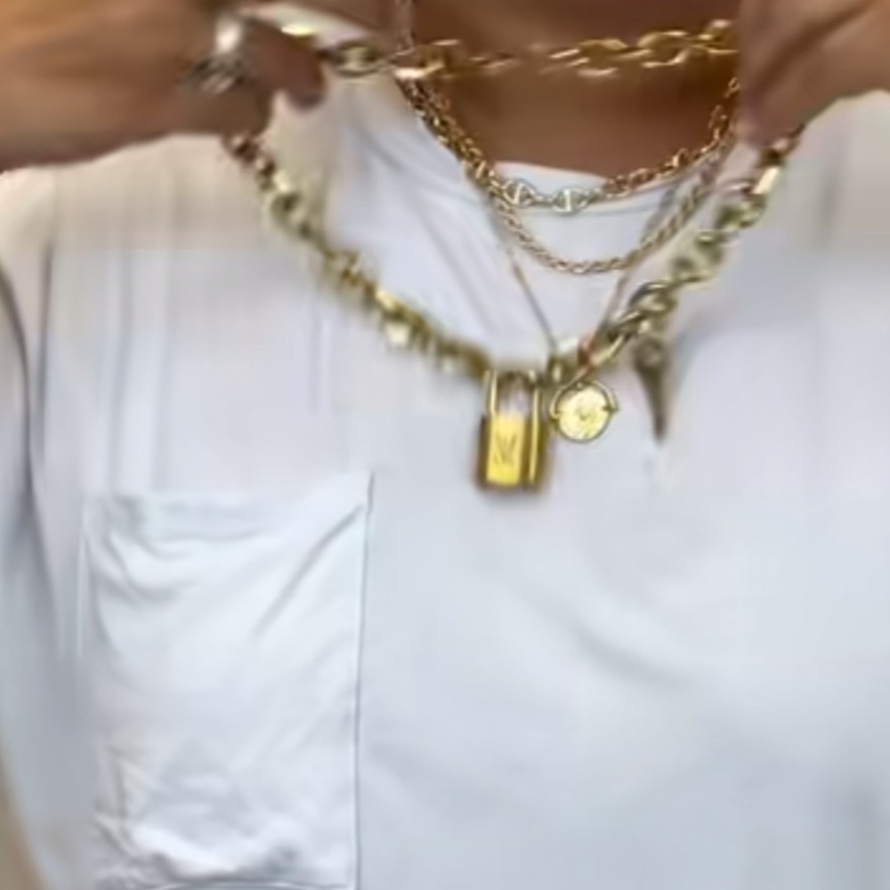 Louis Vuitton Gold Padlock Necklace